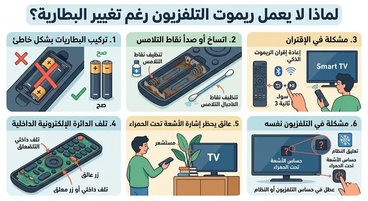 مشاكل ريموت التلفزيون
